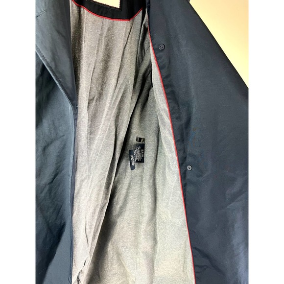 Tommy Hilfiger Navy raincoat w belt/hood SZ M - Picture 6 of 10